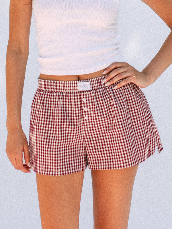 HARLOW TAYLOR BOXER SHORT - BURGUNDY