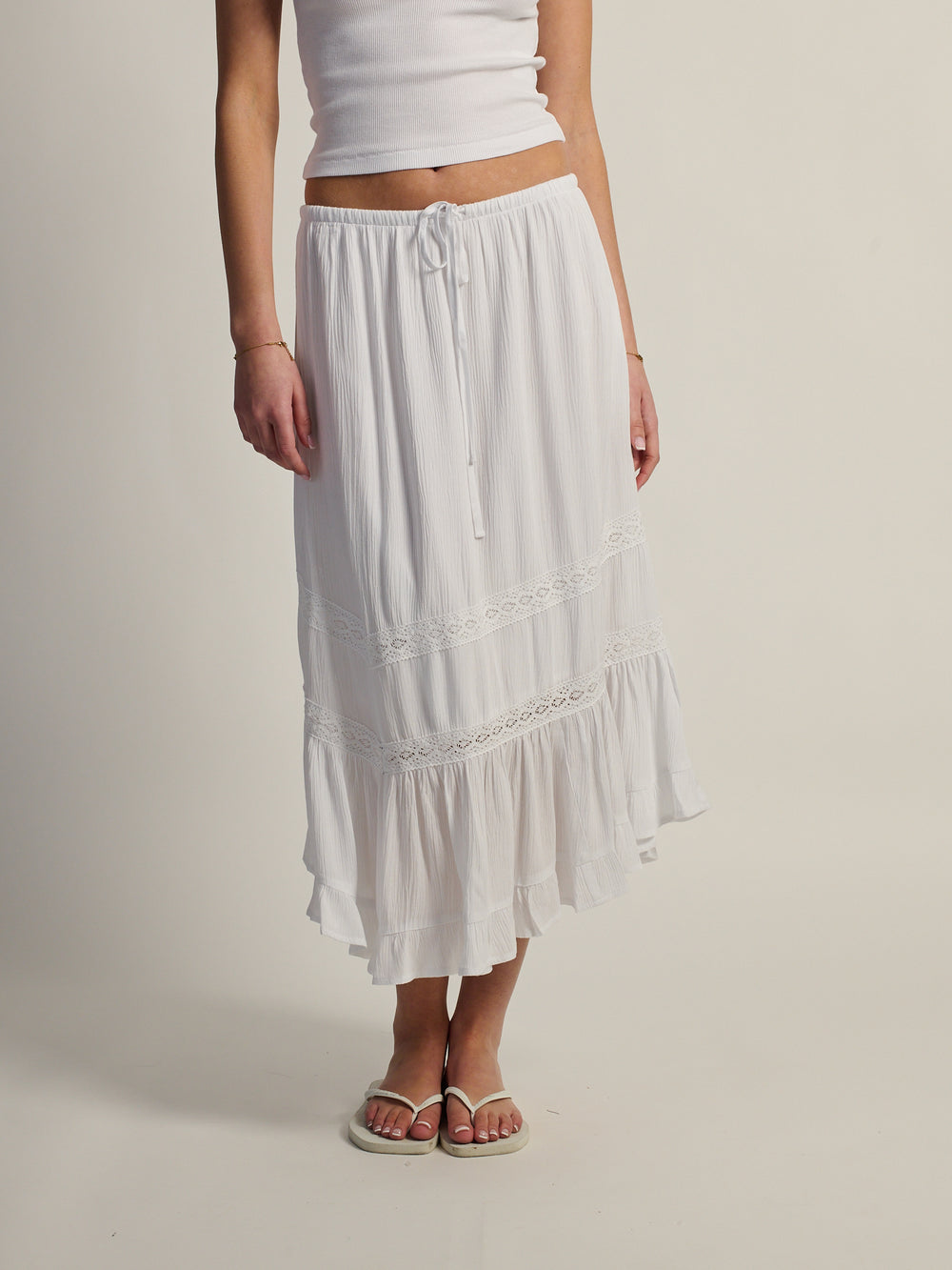 HARLOW FLORA SKIRT - WHITE
