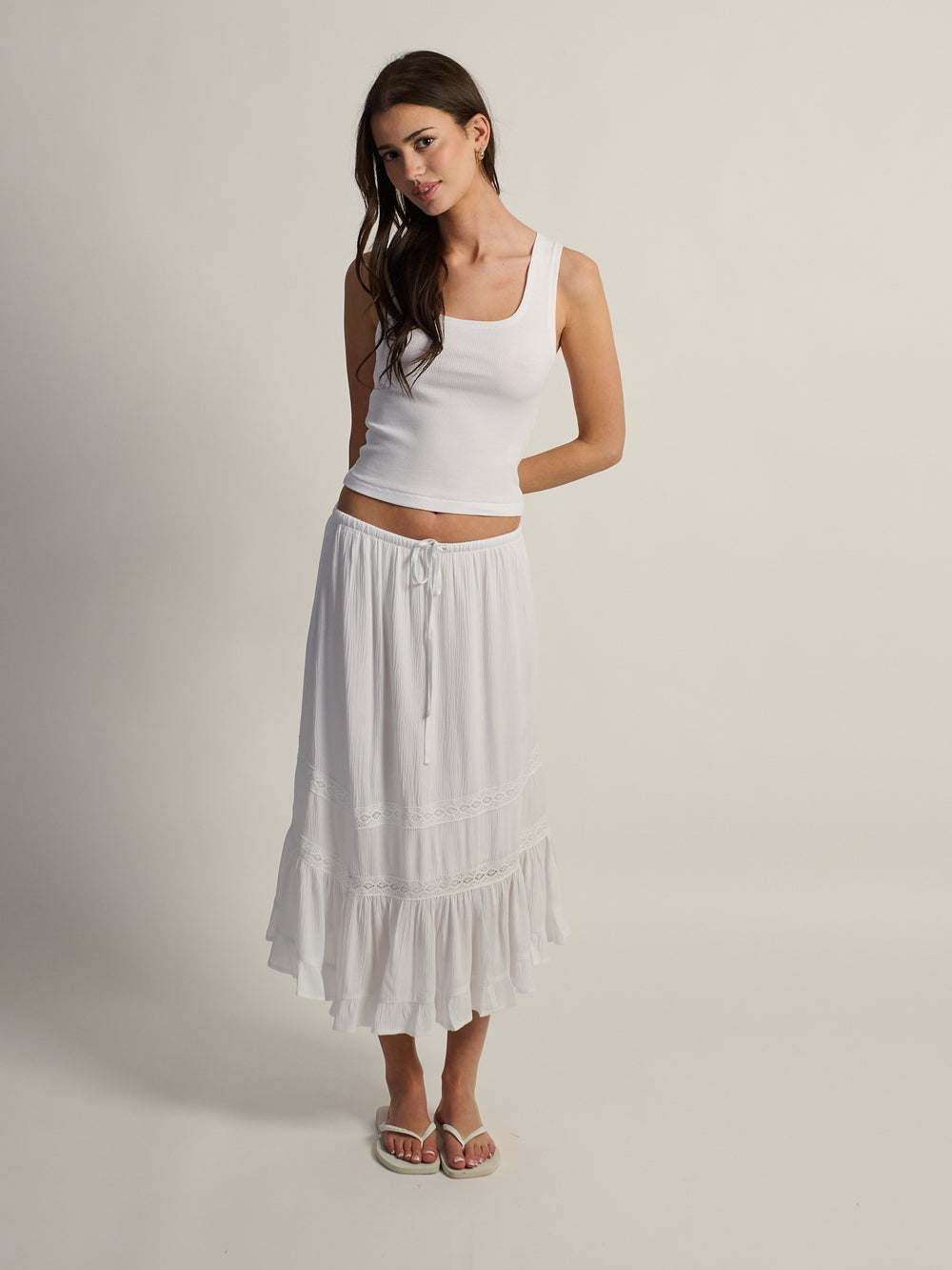 HARLOW FLORA SKIRT - WHITE