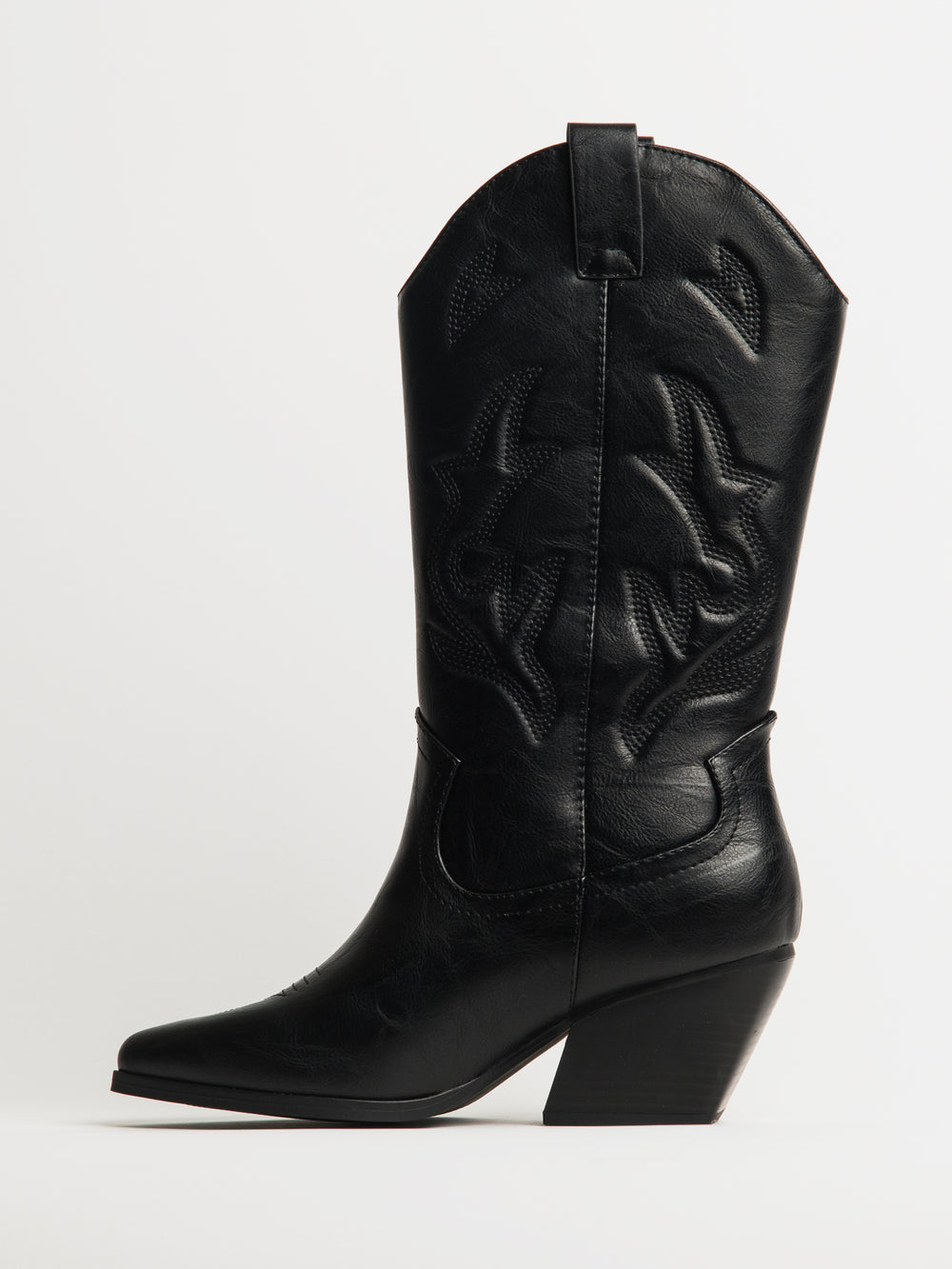 WOMENS HARLOW STASSIE COWBOY BOOTS - BLACK