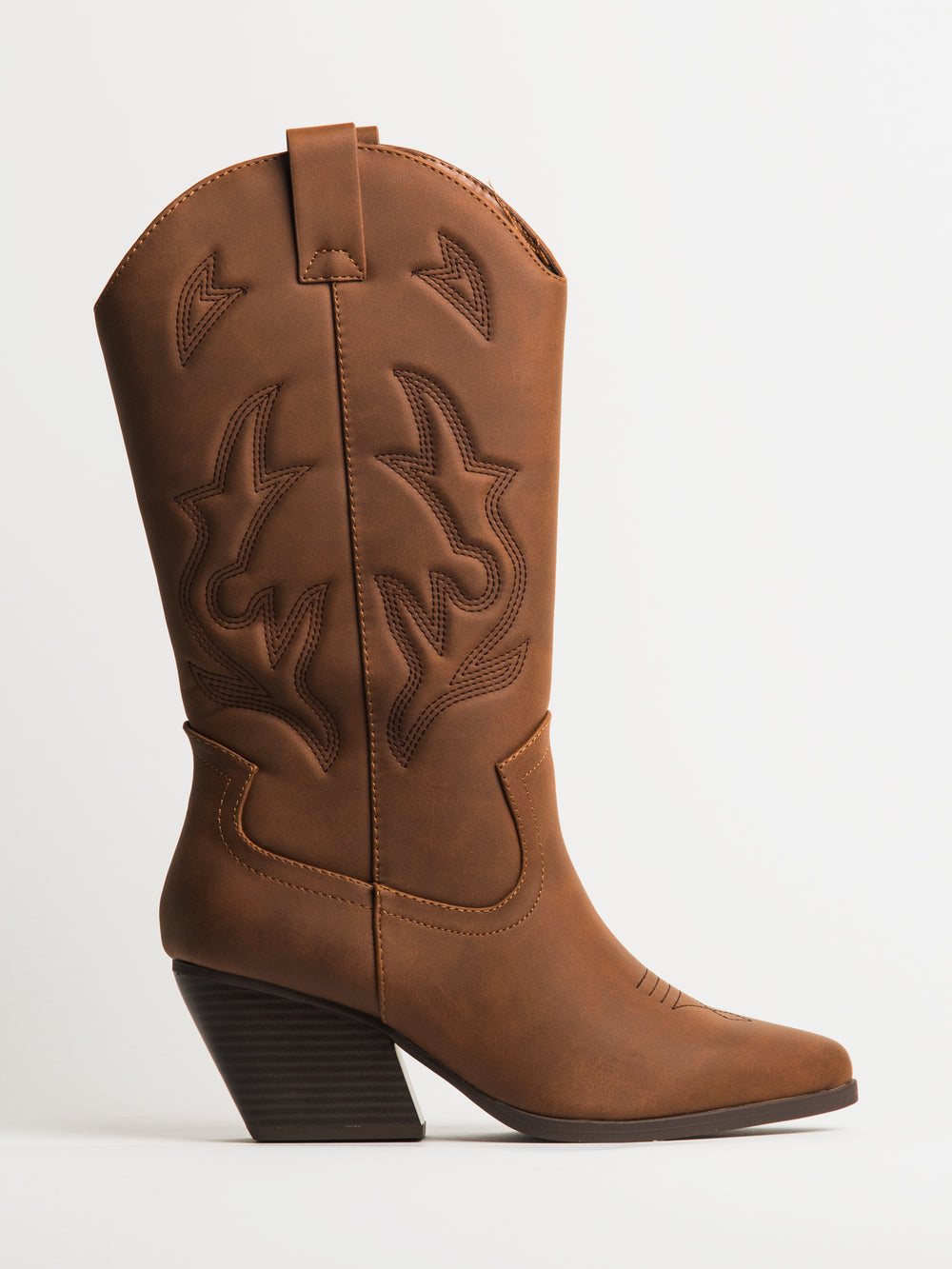 WOMENS HARLOW STASSIE COWBOY BOOTS - BROWN