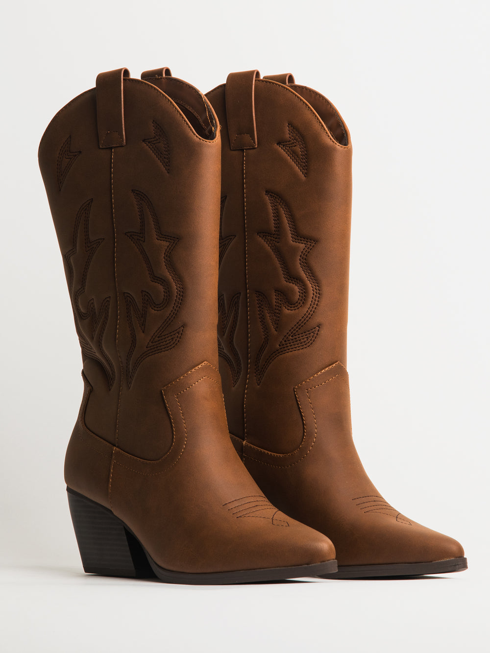 WOMENS HARLOW STASSIE COWBOY BOOTS - BROWN