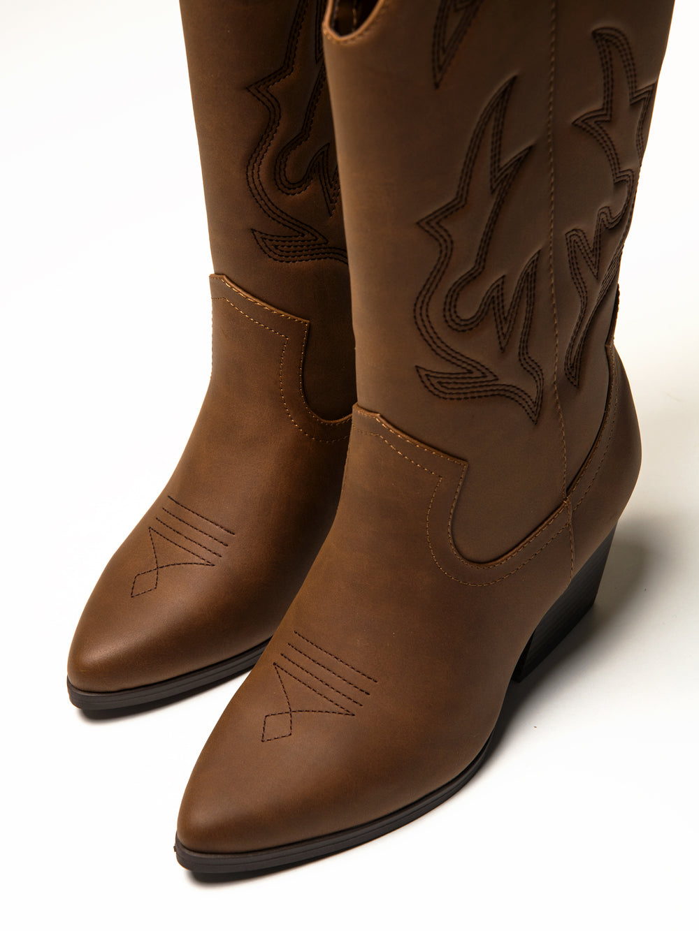 WOMENS HARLOW STASSIE COWBOY BOOTS - BROWN