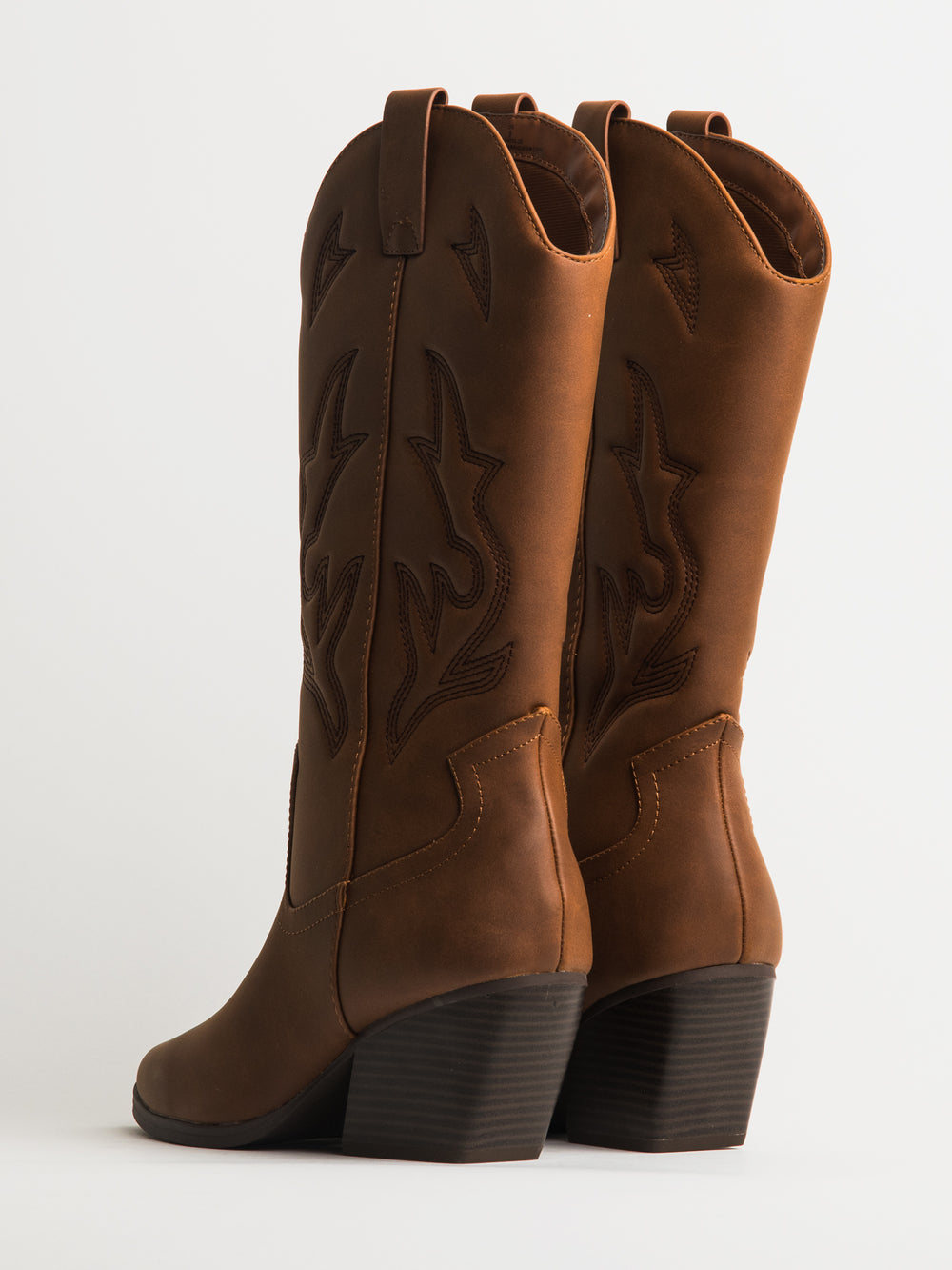 WOMENS HARLOW STASSIE COWBOY BOOTS - BROWN