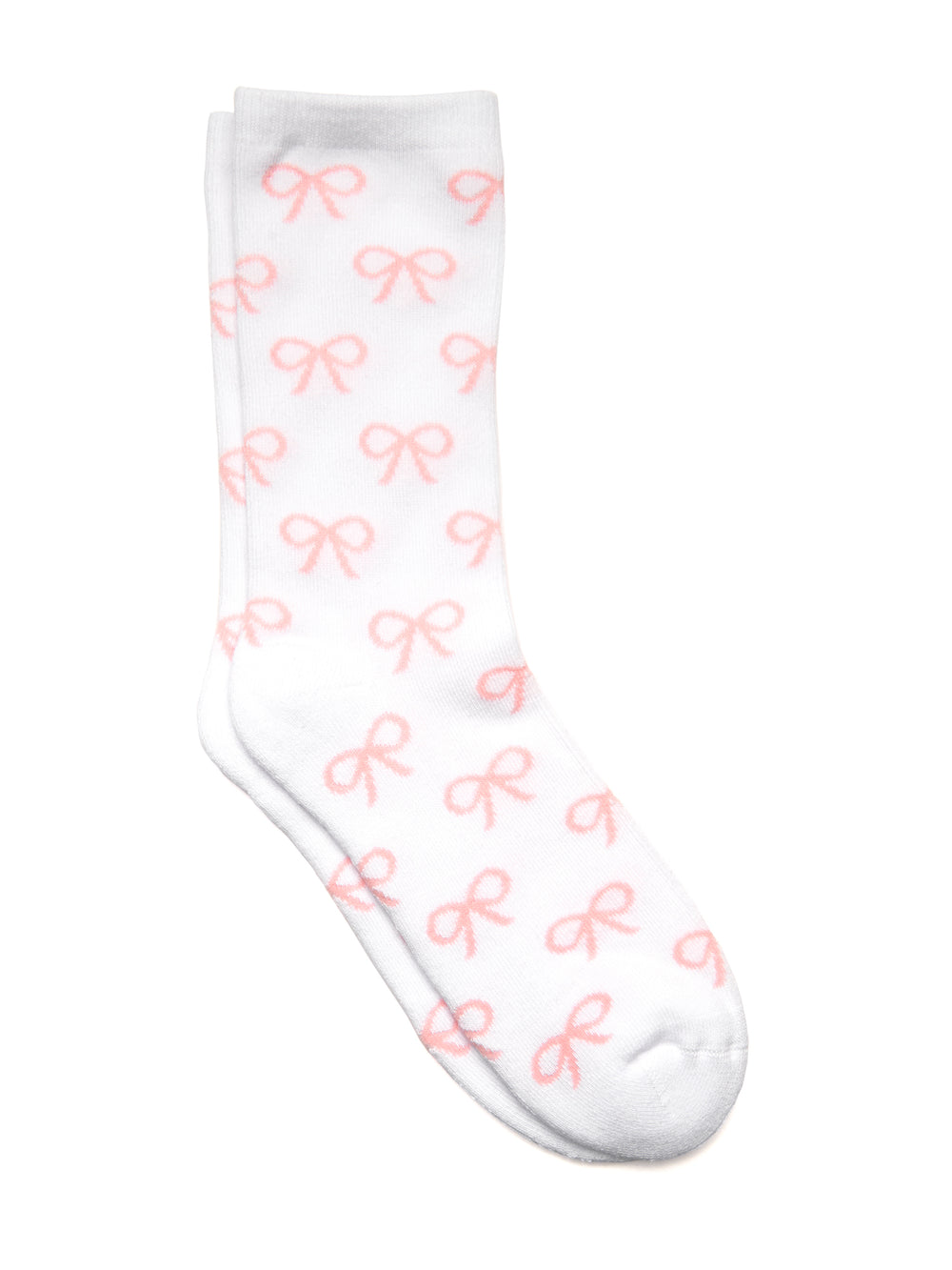 HARLOW BOW PRINT SOCK - WHITE/PINK