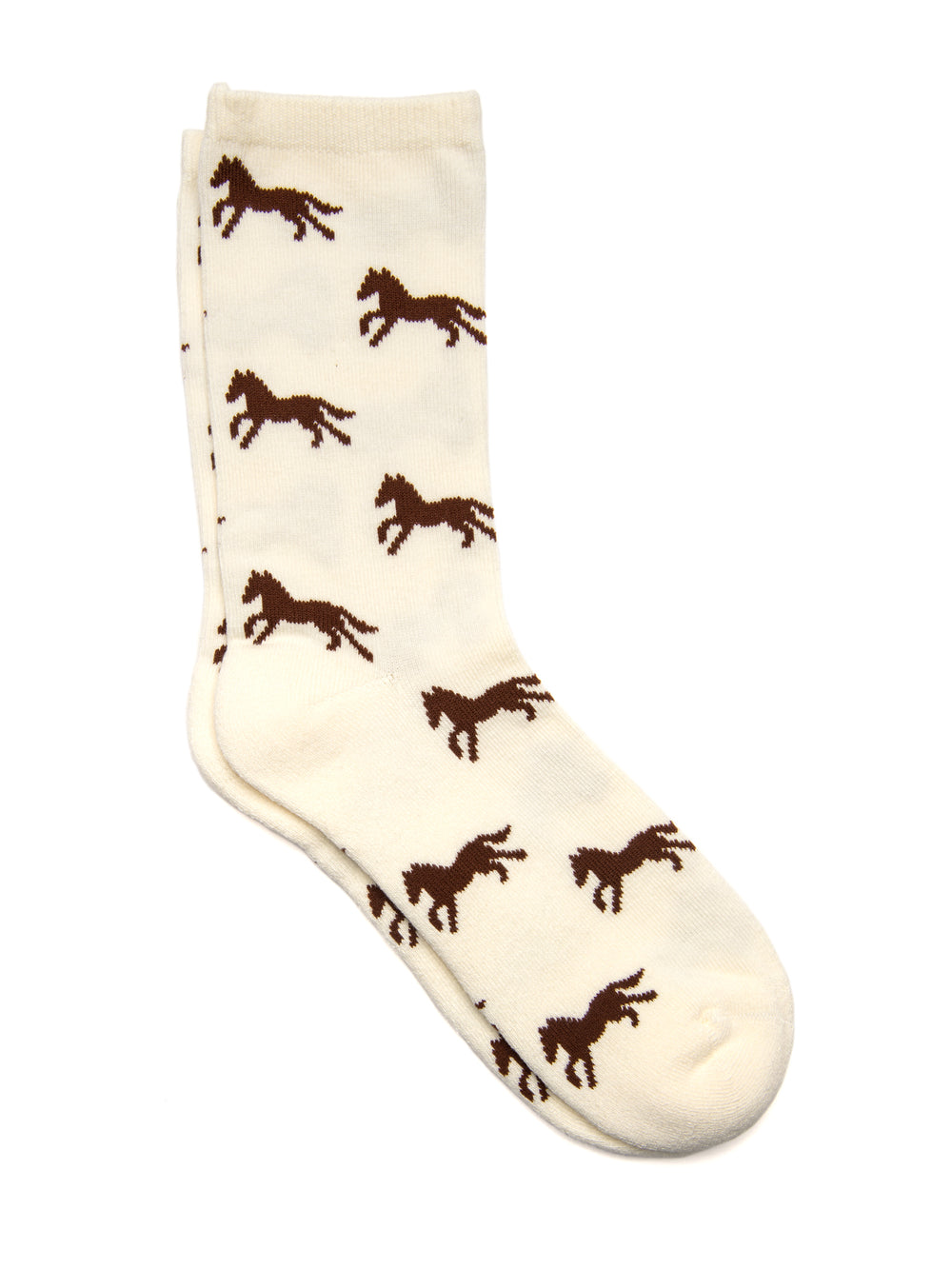 HARLOW HORSE PRINT SOCK - CREAM