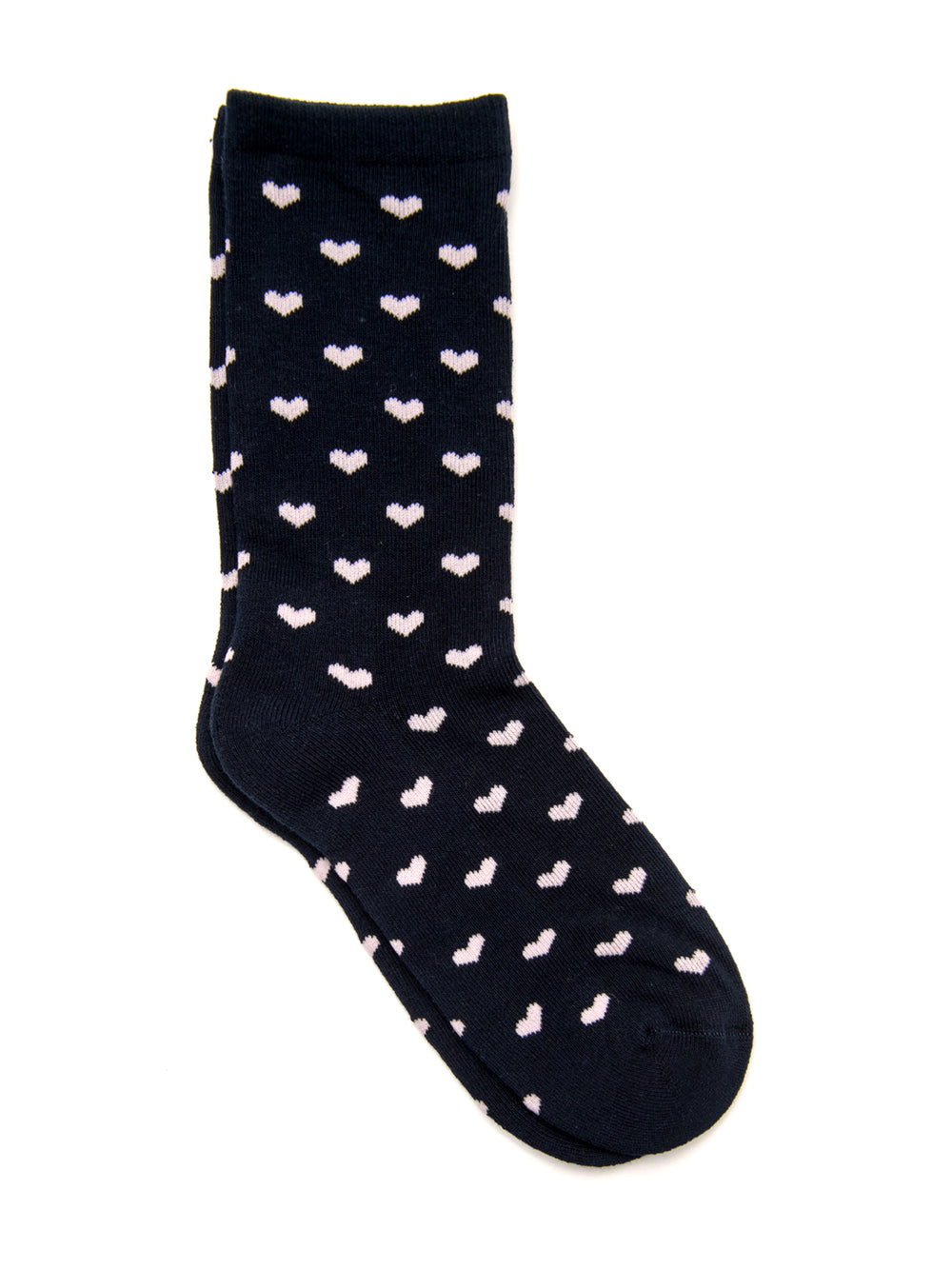 HARLOW HEART PRINT SOCK - NAVY/PINK