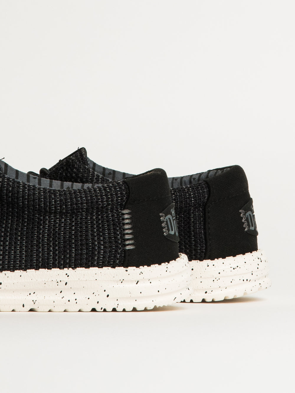 MENS HEYDUDE WALLY STRETCH SOX SLIP-ON - BLACK/WHITE
