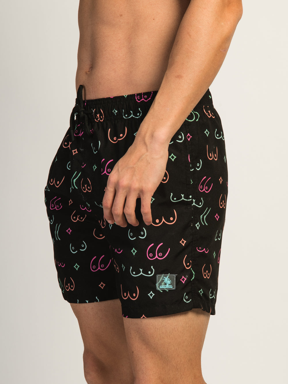 ISLAND HAZE BOOBIES 5IN VOLLEY SHORT - BLACK