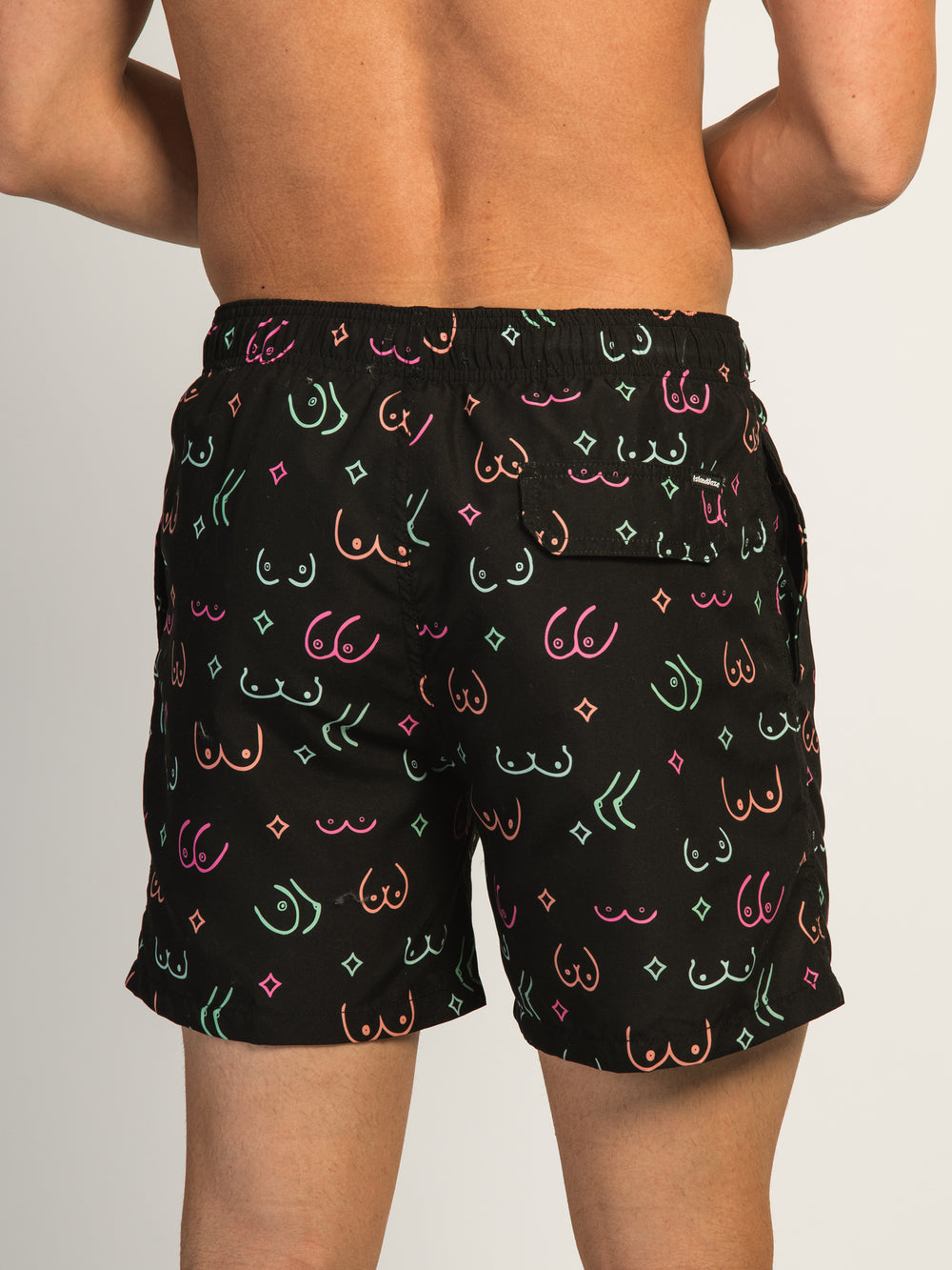 ISLAND HAZE BOOBIES 5IN VOLLEY SHORT - BLACK