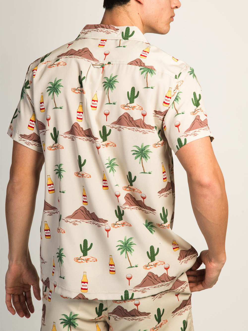 ISLAND HAZE SCOTTSDALE SHORT SLEEVE WOVEN SHIRT - TAUPE