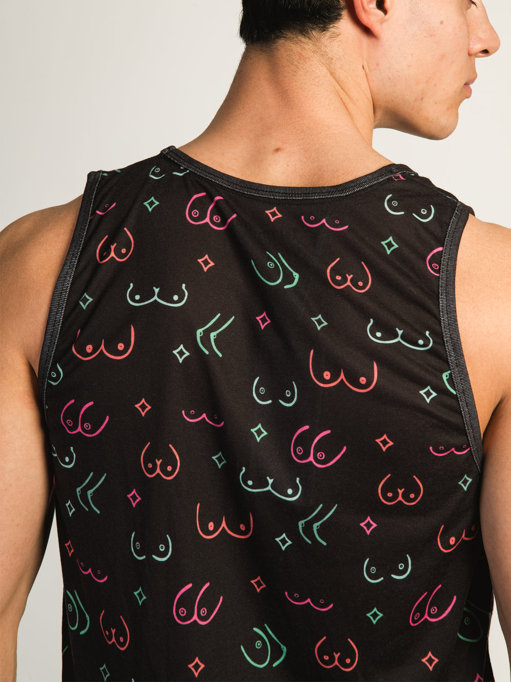 ISLAND HAZE BOOBIES AOP TANK - BLACK