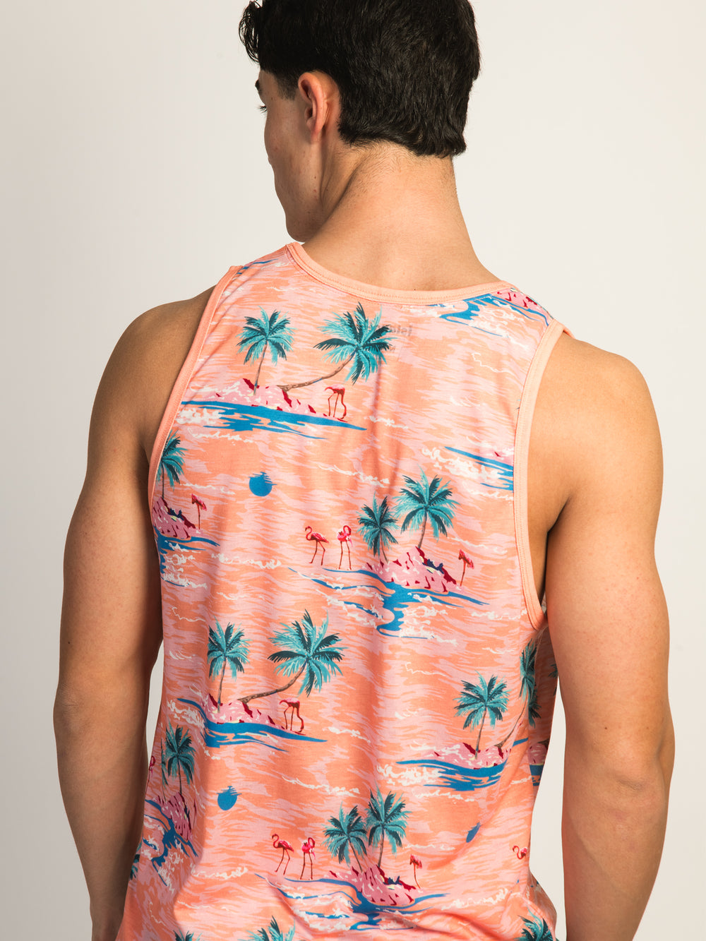 ISLAND HAZE ISLAND PALM ALL OVER PRINT TANK TOP - PEACH