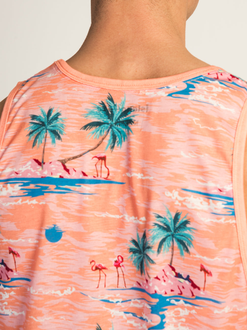 ISLAND HAZE ISLAND PALM ALL OVER PRINT TANK TOP - PEACH