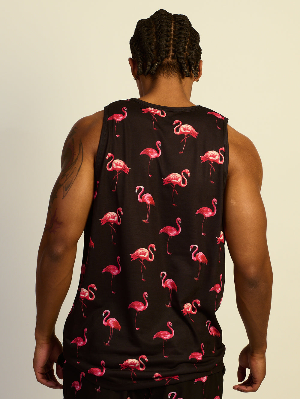 KOLBY SWIM FLAMINGO TANK TOP - BLACK