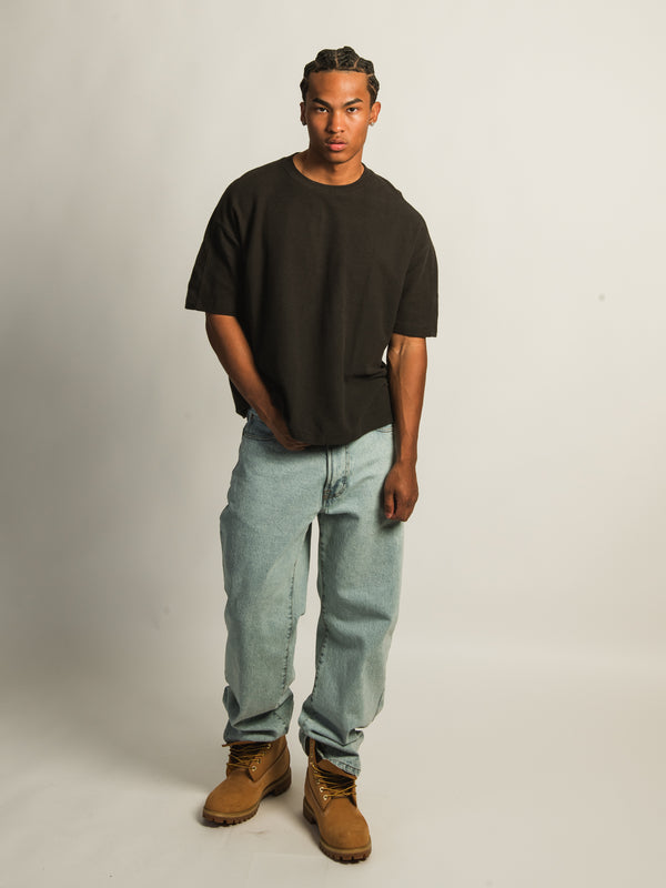 KOLBY SHORT CUT KNIT TEE- BLACK