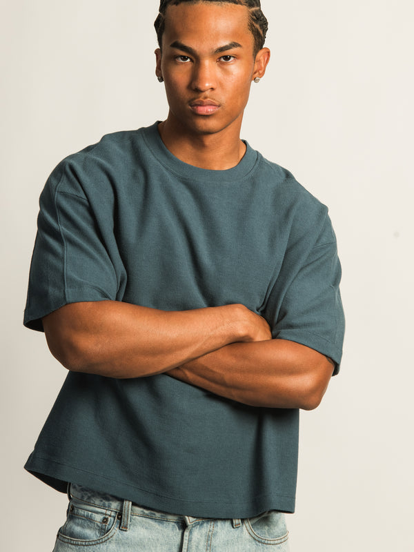 KOLBY SHORT CUT KNIT TEE - TEAL