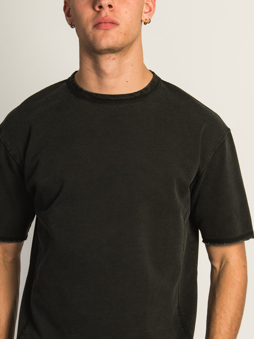 KOLBY OVERSIZED FRENCH TERRY TEE - BLACK