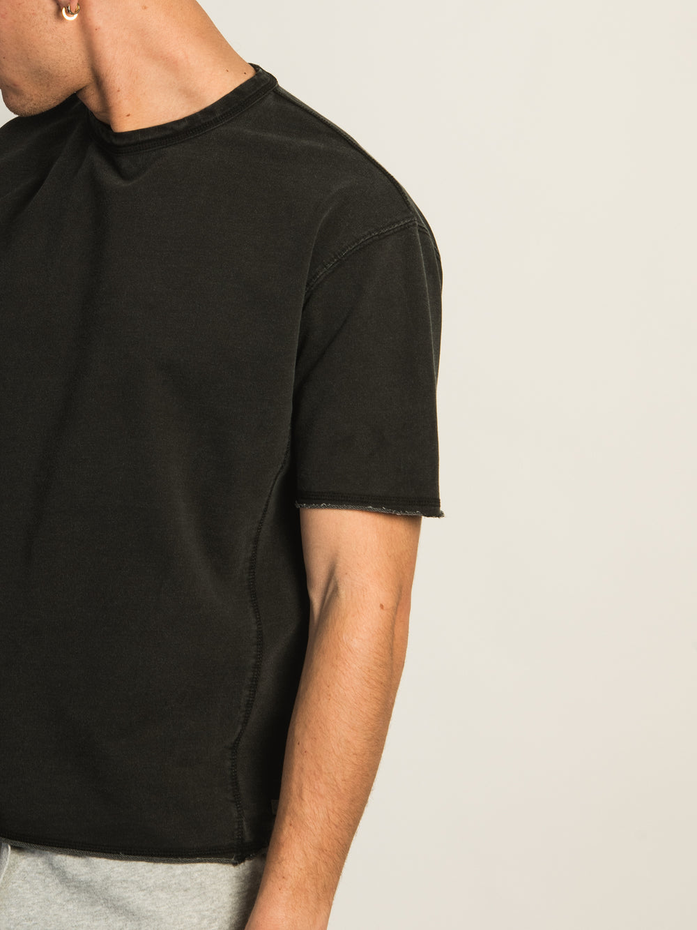 KOLBY OVERSIZED FRENCH TERRY TEE - BLACK