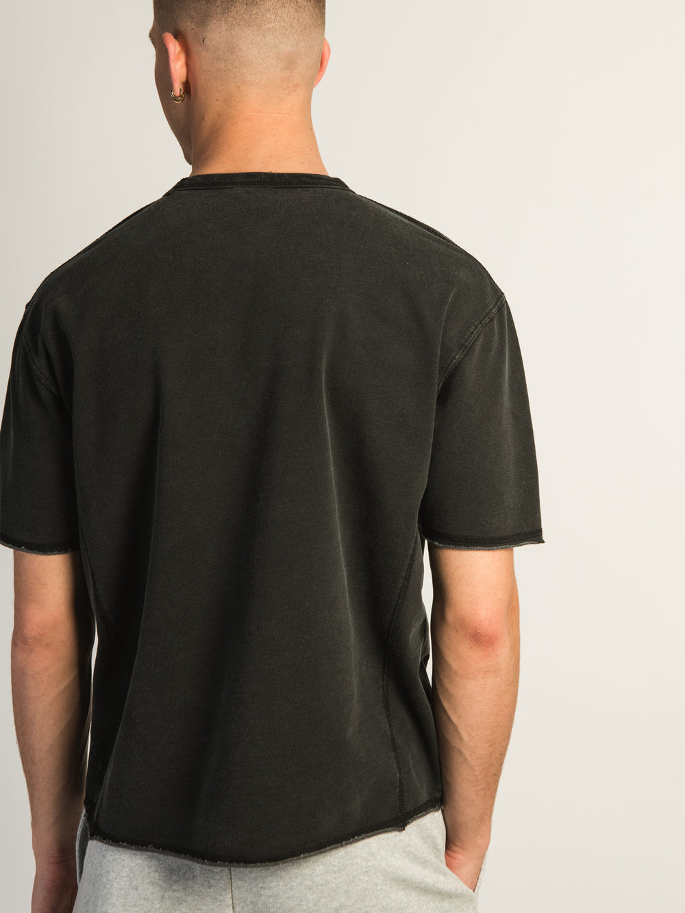 KOLBY OVERSIZED FRENCH TERRY TEE - BLACK