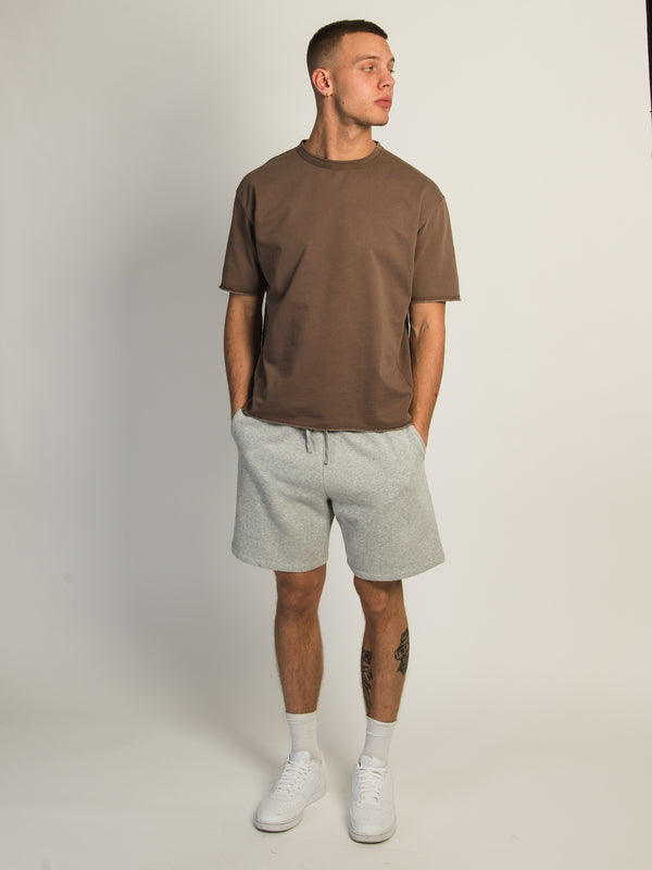 KOLBY OVERSIZED FRENCH TERRY TEE - BROWN