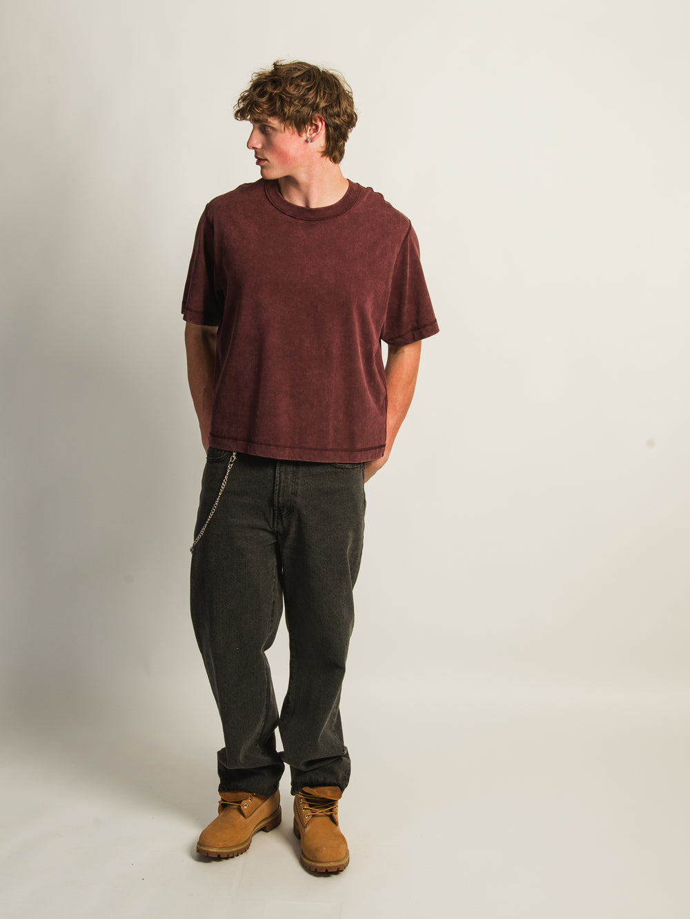 KOLBY SHORT CUT HEAVYWEIGHT TEE - PLUM