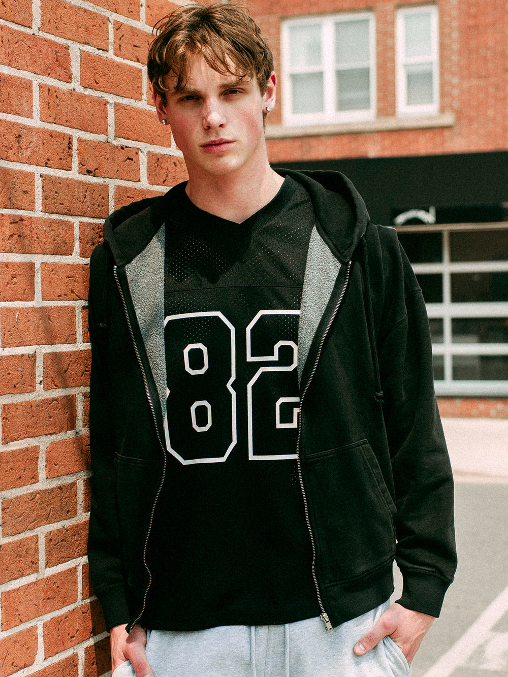 KOLBY FOOTBALL TEE- BLACK