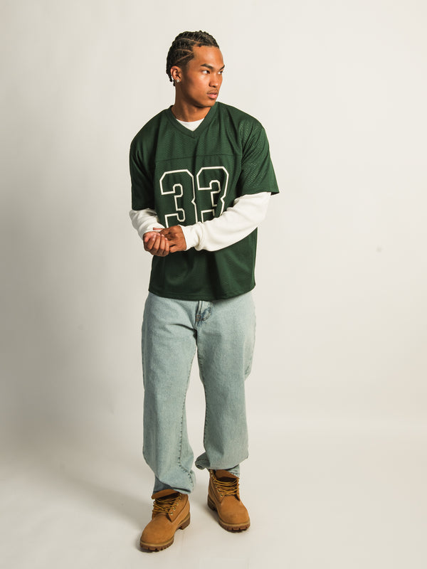 KOLBY FOOTBALL TEE - VARSITY GREEN