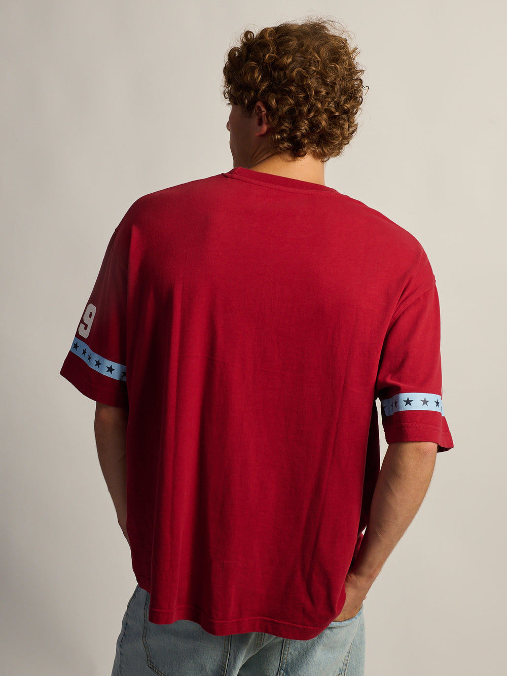 KOLBY LOOSE FIT FOOTBALL T-SHIRT - RED