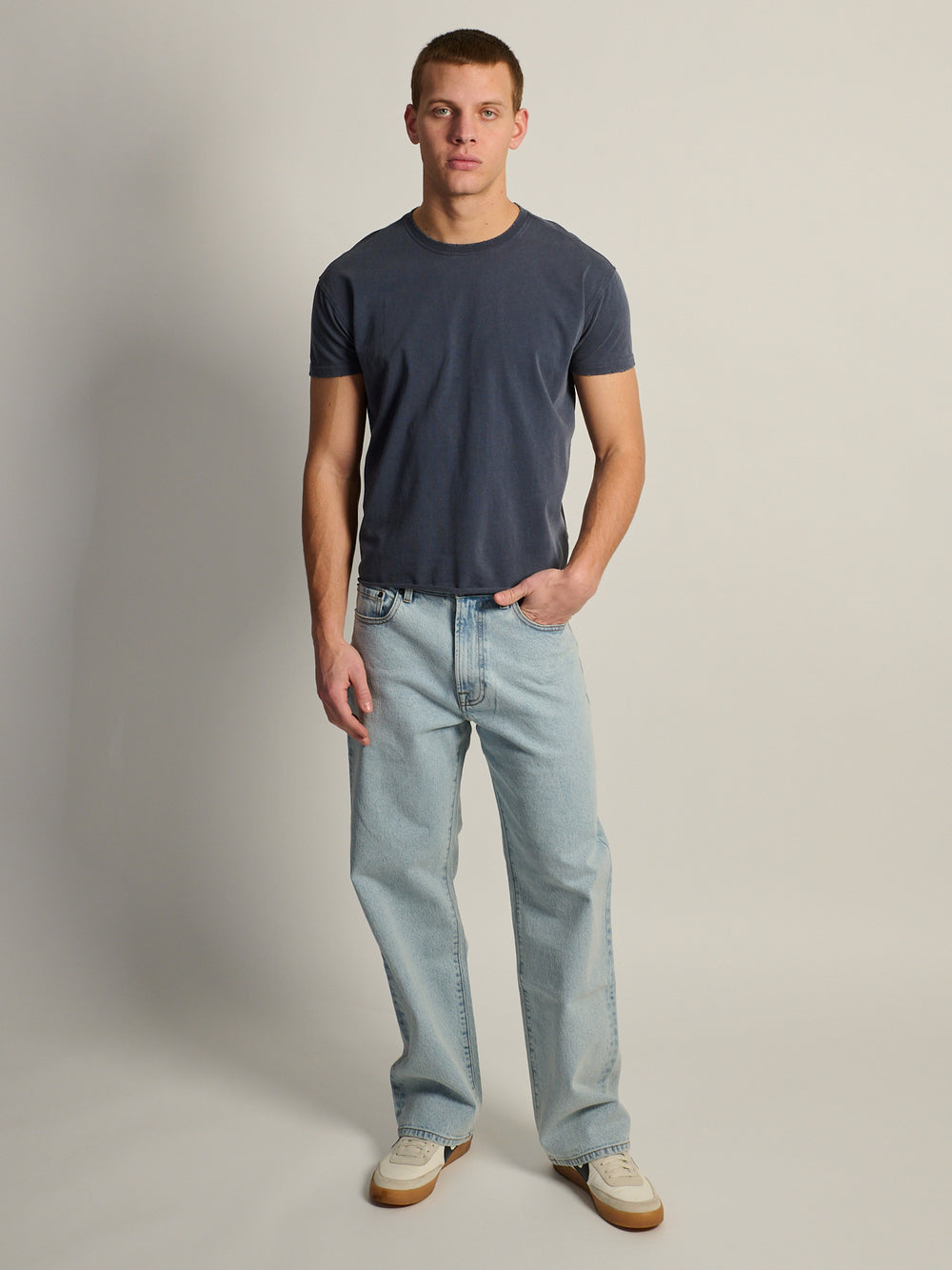 KOLBY SHORT CUT MUSCLE TEE - NAVY