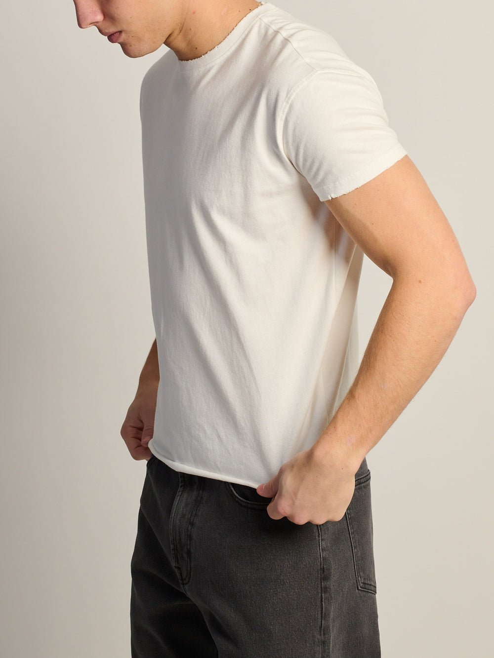 KOLBY SHORT CUT MUSCLE TEE - WHITE