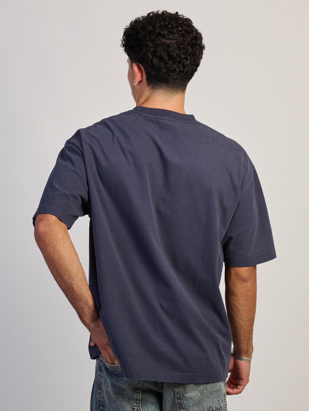 KOLBY PREMIUM HEAVYWEIGHT T-SHIRT - CHARCOAL NAVY