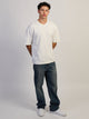 KOLBY CONTRAST STITCH T-SHIRT - OFF WHITE