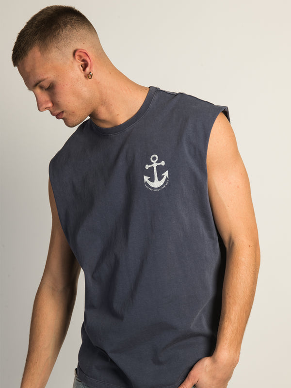 KOLBY GRAPHIC MUSCLE TANK TOP - BLUE