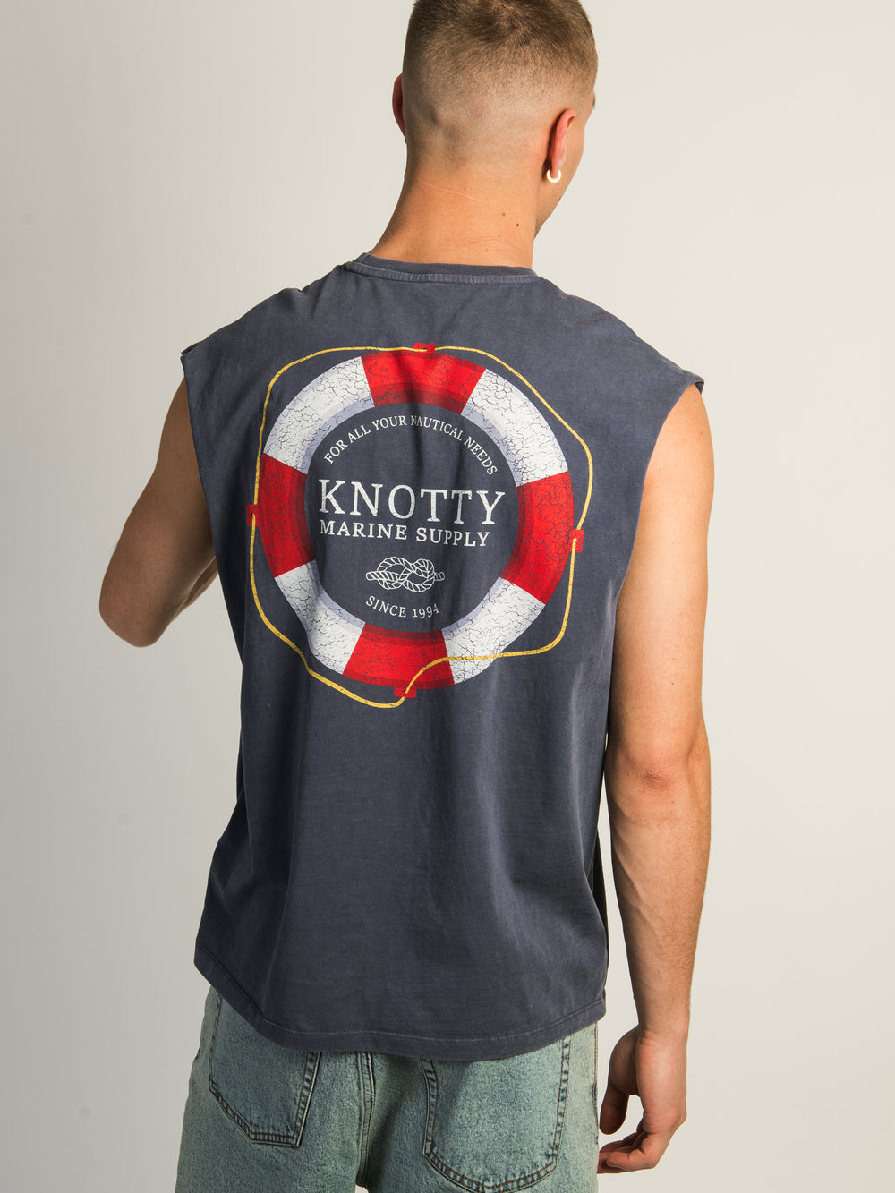 KOLBY GRAPHIC MUSCLE TANK TOP - BLUE