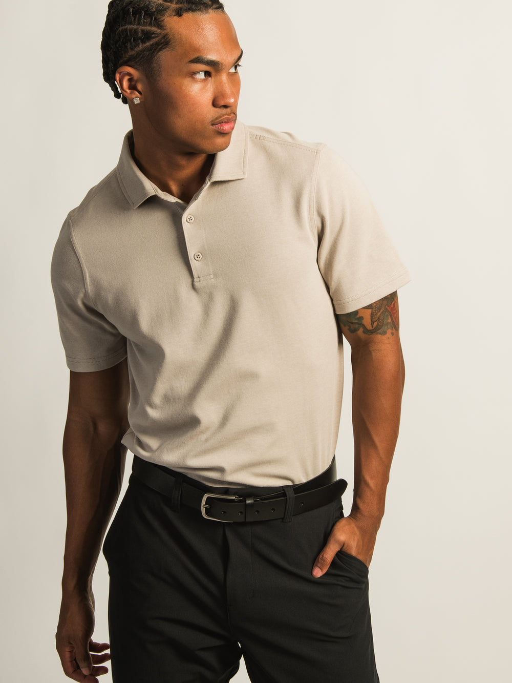 KOLBY KEEP COOL POLO - PEBBLE
