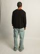 KOLBY SHORT CUT LONG SLEEVE WAFFLE SHIRT - BLACK KOLBY - Boathouse USA