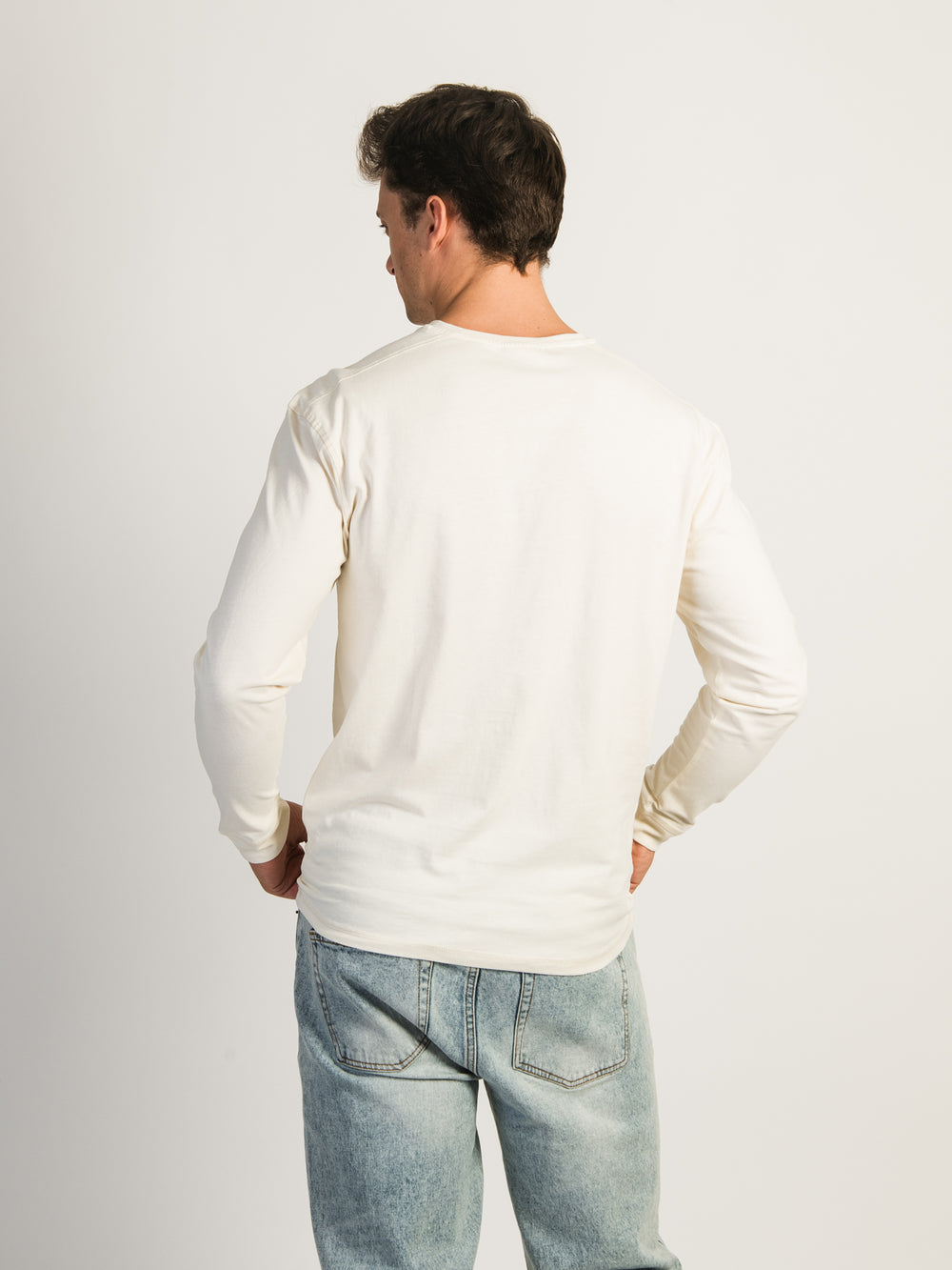 KOLBY SUEDED HENLEY - OFF-WHITE