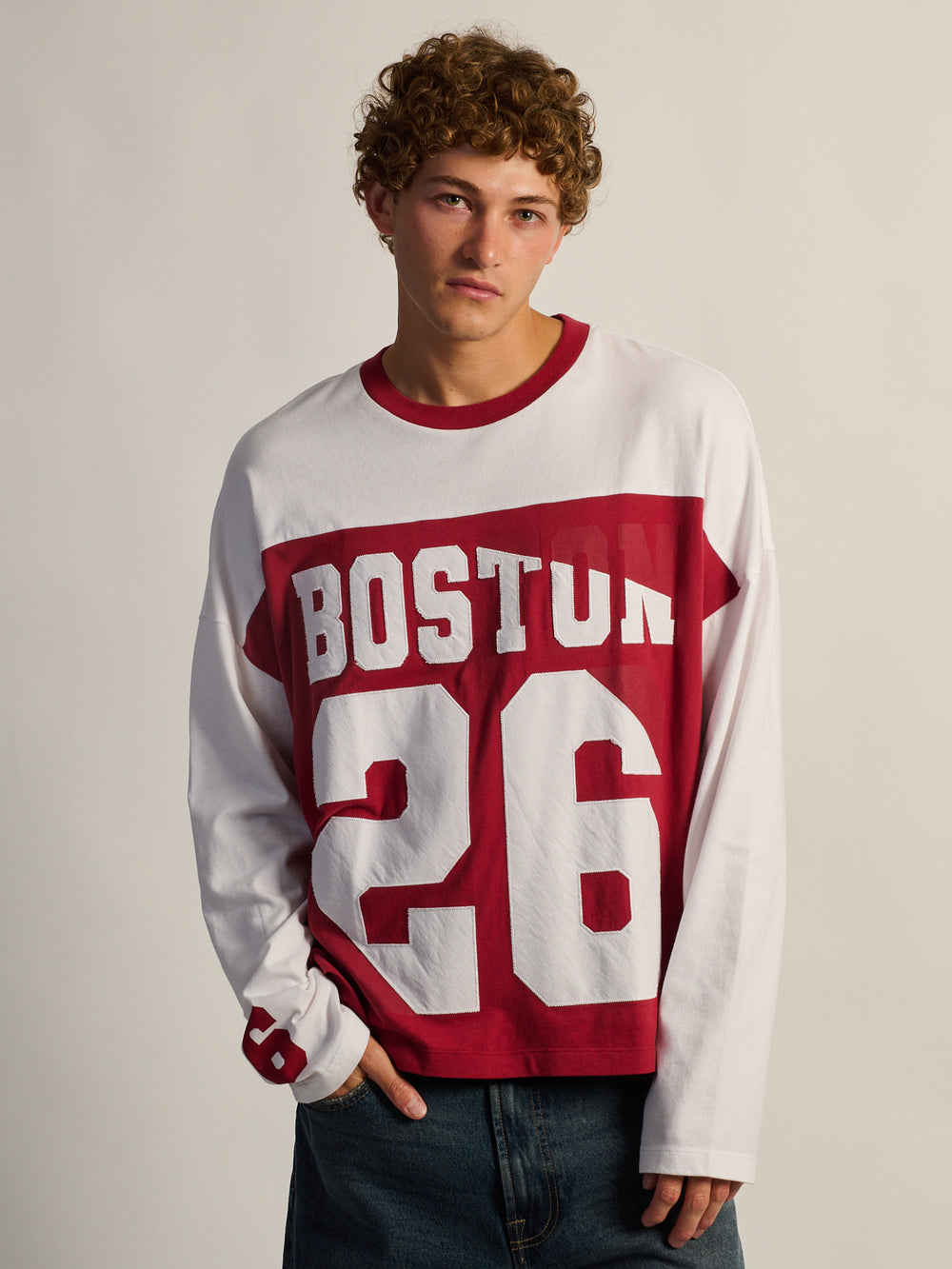 KOLBY BAGGY LONG SLEEVE TEE - RED