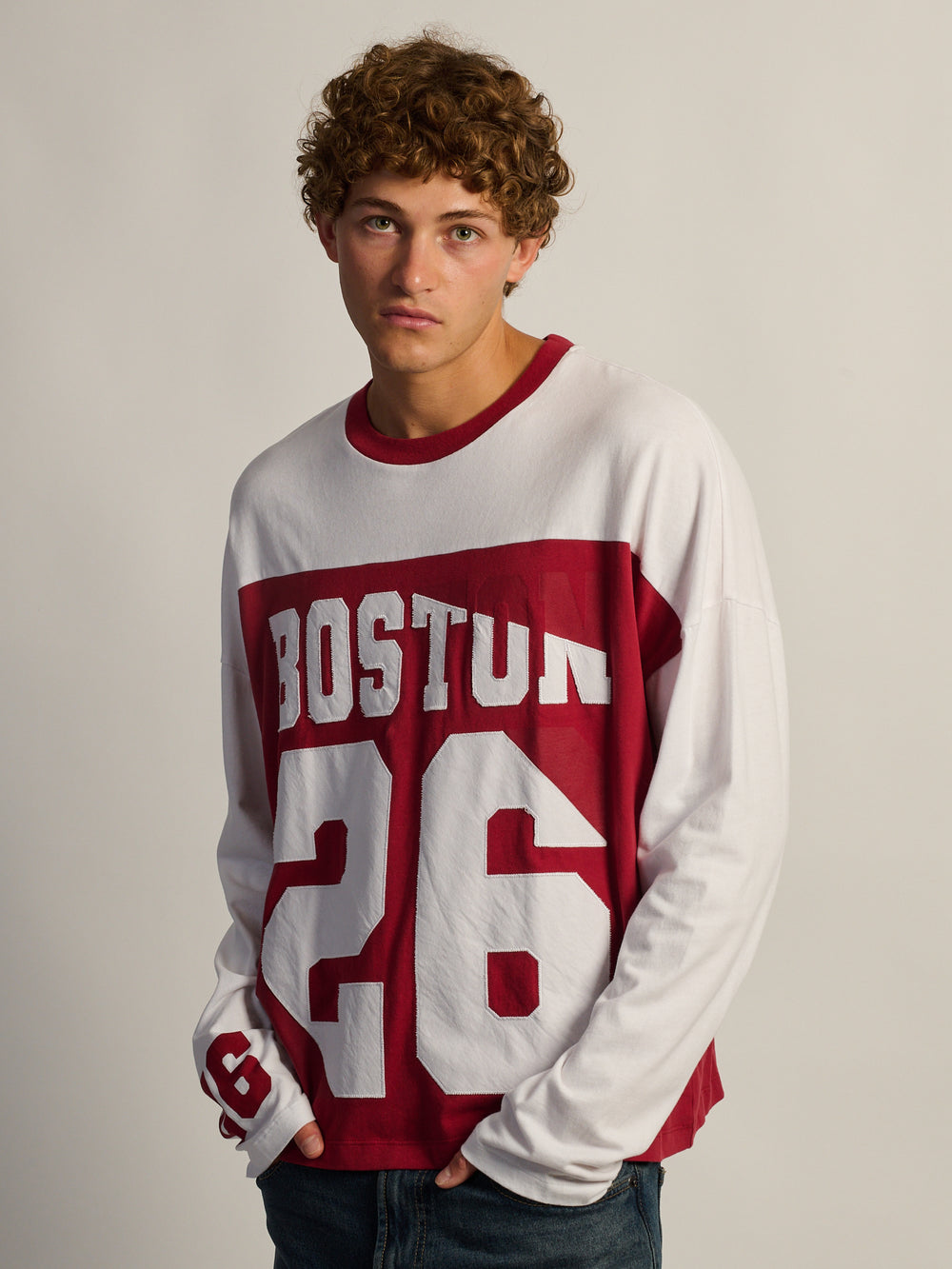 KOLBY BAGGY LONG SLEEVE TEE - RED