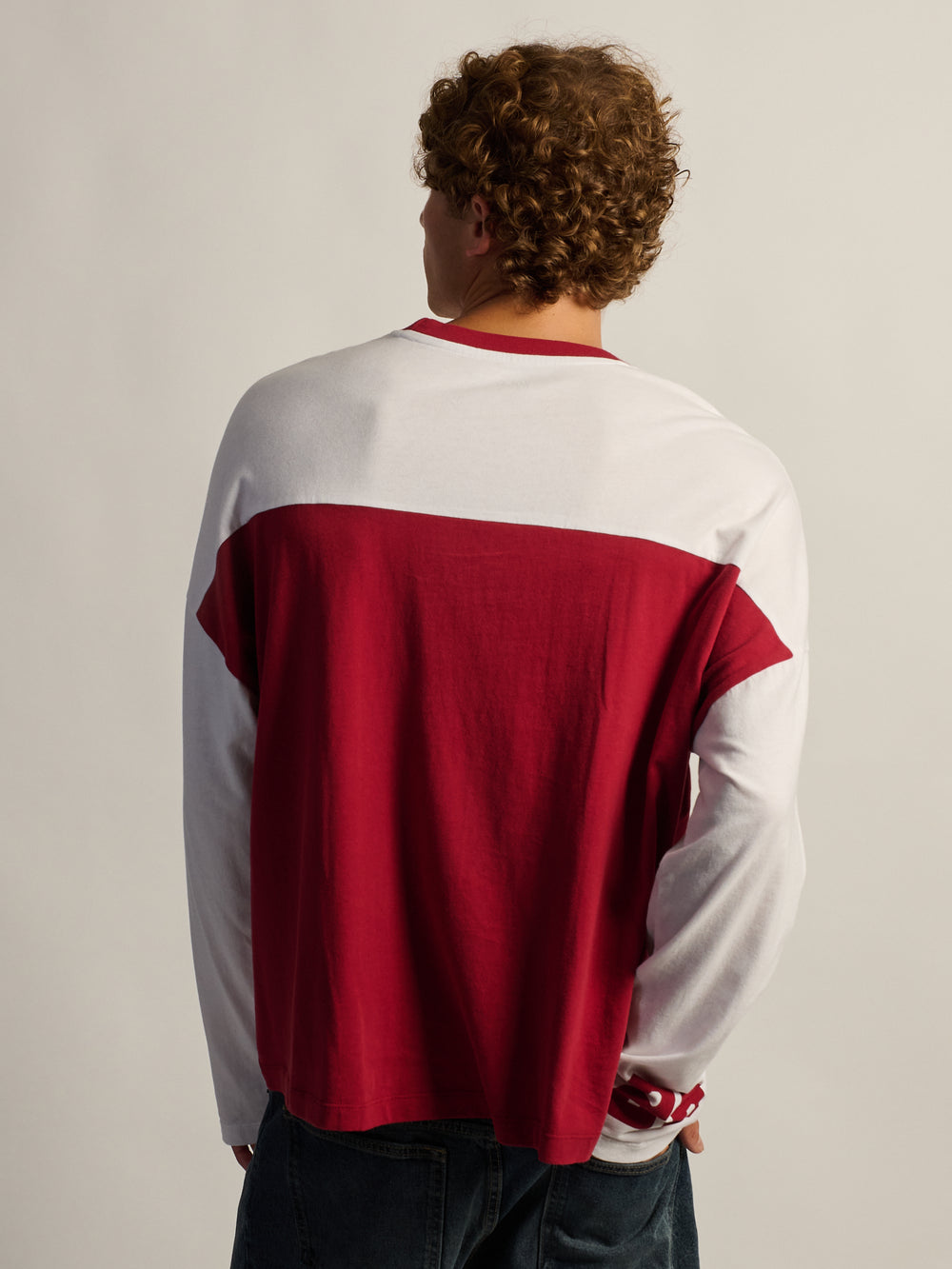 KOLBY BAGGY LONG SLEEVE TEE - RED