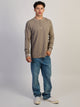 KOLBY TEXTURED WAFFLE HENLEY TEE - TAUPE