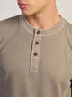 KOLBY TEXTURED WAFFLE HENLEY TEE - TAUPE