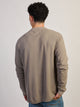 KOLBY TEXTURED WAFFLE HENLEY TEE - TAUPE