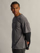 LONG SLEEVE WAFFLE FOOTBALL TEE - CHARCOAL KOLBY - Boathouse USA
