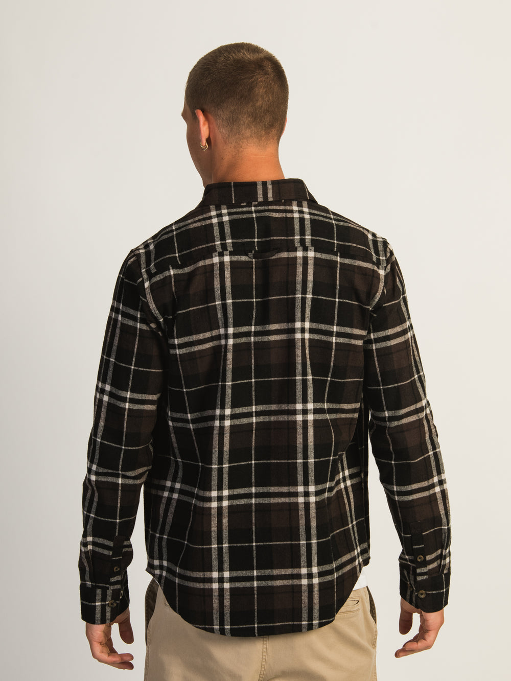 KOLBY CLASSIC BUTTON UP PLAID - BLACK