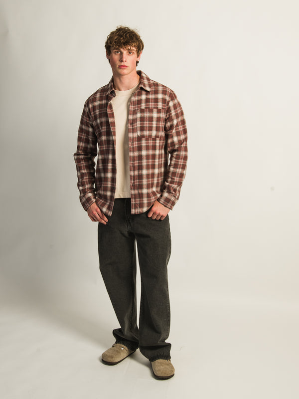 KOLBY 90S FLANNEL-BURGUNDY