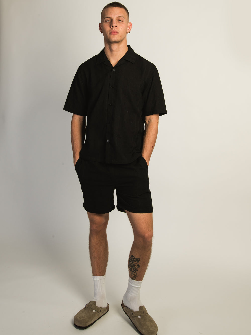 KOLBY BOXY FIT SHIRT - BLACK