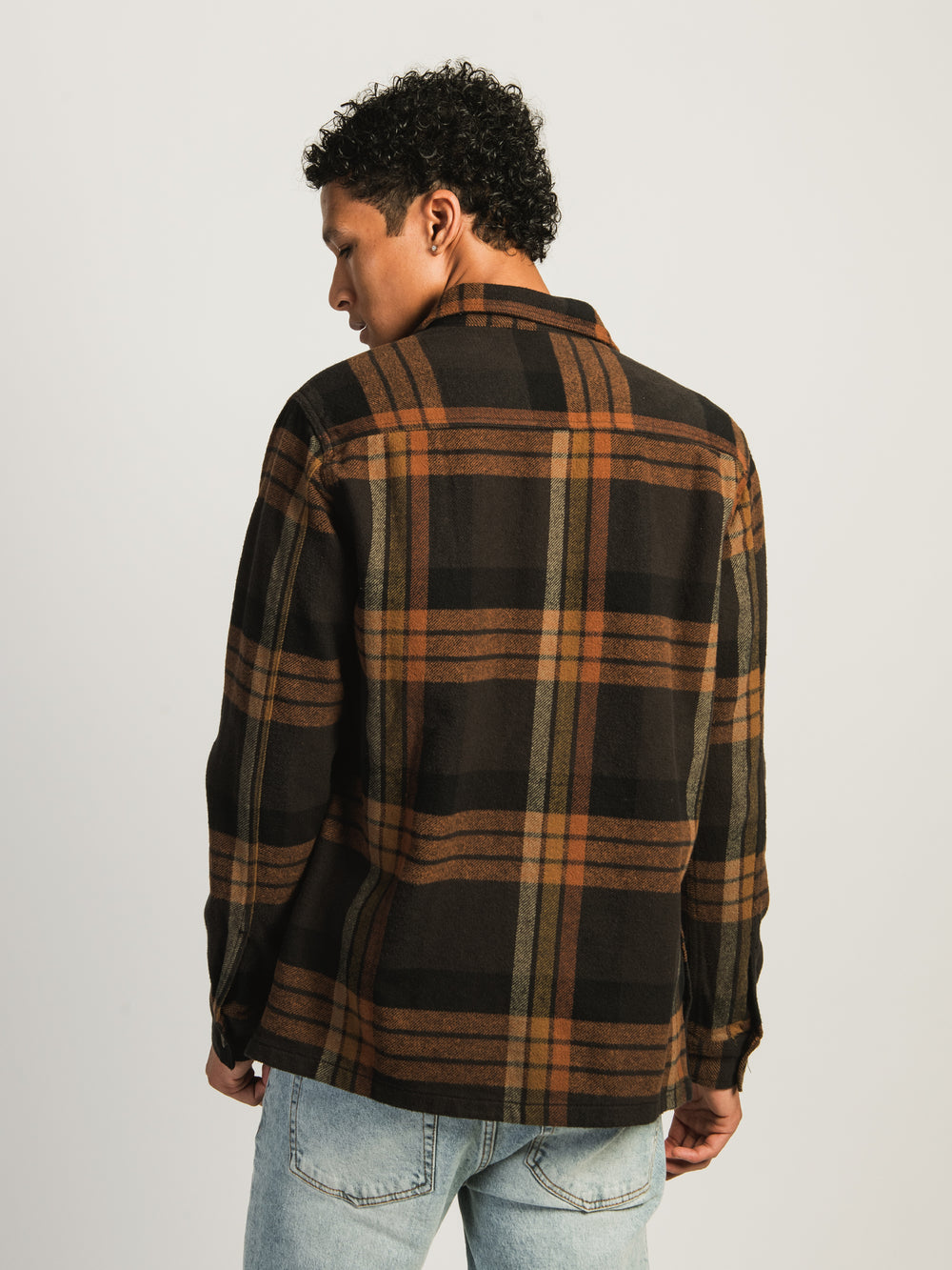 KOLBY OVERSIZED BUTTON UP - BROWN