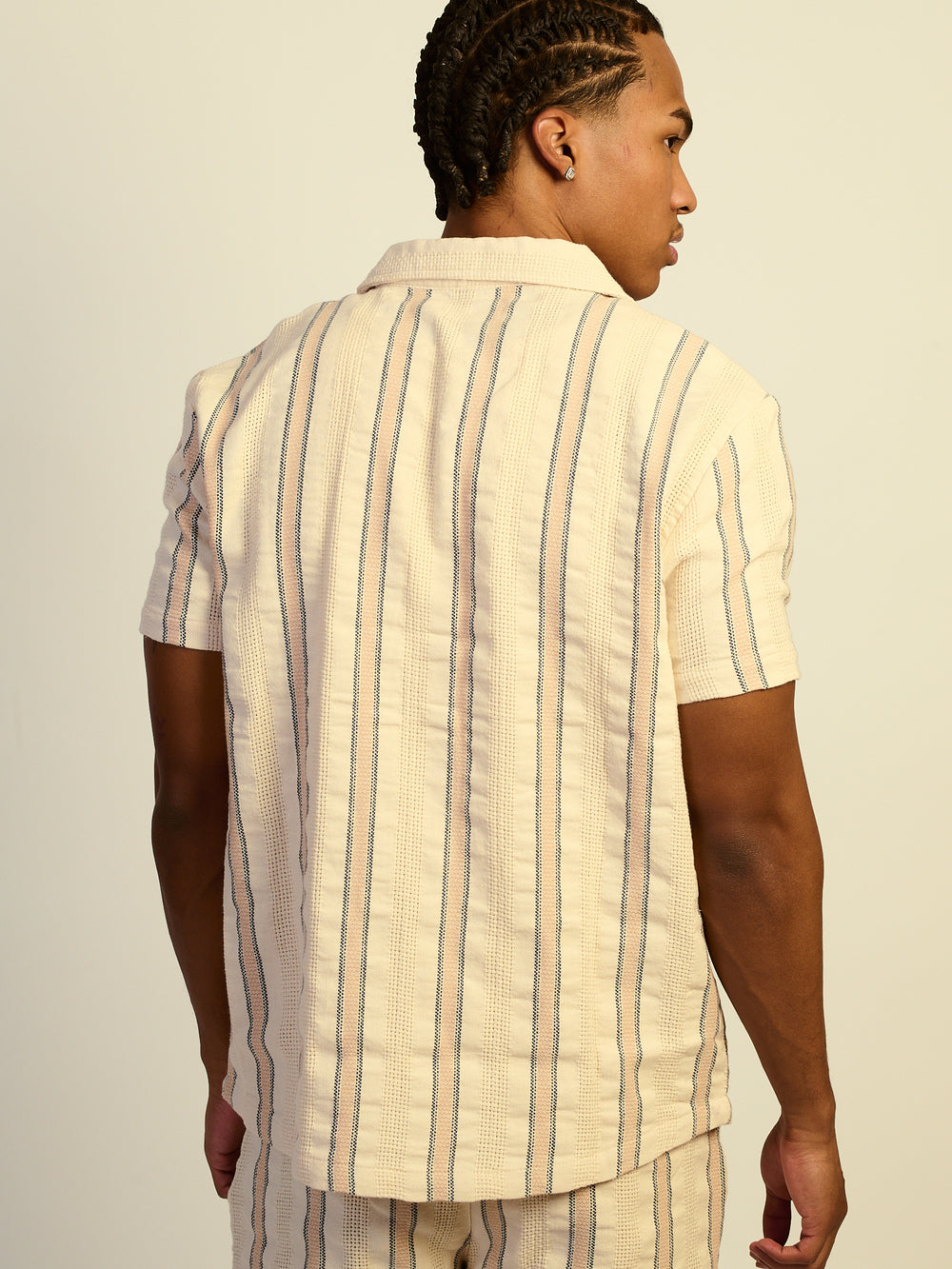 KOLBY RELAXED FIT STRIPE SHIRT - NATURAL